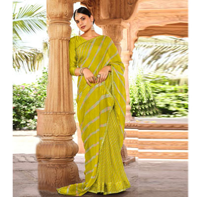 "Fancy Silk Saree Seymore Kesaria -11383 - Click here to View more details about this Product